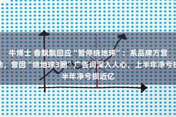 牛博士 香飘飘回应“暂停绕地球”：系品牌方营销活动，曾因“绕地球3圈”广告词深入人心，上半年净亏损近亿
